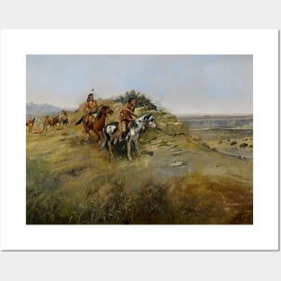 "Buffalo Hunt Approach" by Charles M Russell Posters and Art